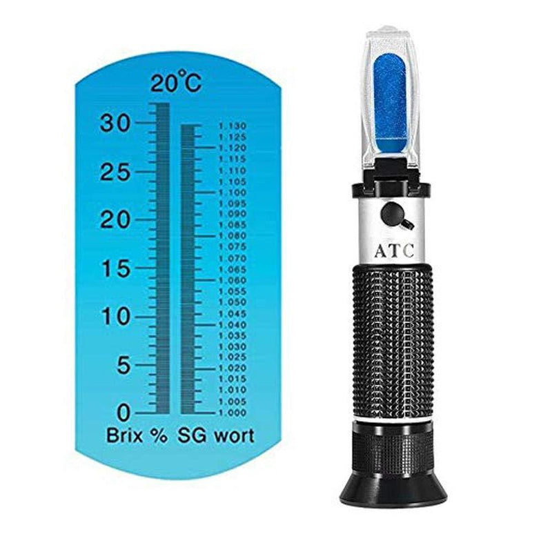 Brix Refractometer for Homebrew Beer Wort, Hobein Dual Scale Automatic Temperature Compensation 0-32% Specific Gravity Hydrometer with ATC Brix Refractometer - LeoForward Australia