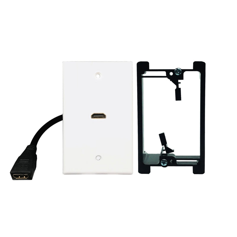 HDMI Wall Plate,Fly Tiger,6 Inch Pigtail Built,in Flexible High Speed HDMI Cable with Ethernet,Single Outlet Port Insert(1 Port+Bracket) 1 Port+Bracket - LeoForward Australia