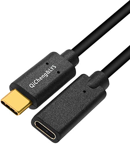  [AUSTRALIA] - QiCheng&LYS USB C Extension Cable Type C Male to Female Thunderbolt 3 Extension Cable USB 3.1 (10 Gbps) Charging/Sync/ 4K Video/Audio (0.3m) 0.3m
