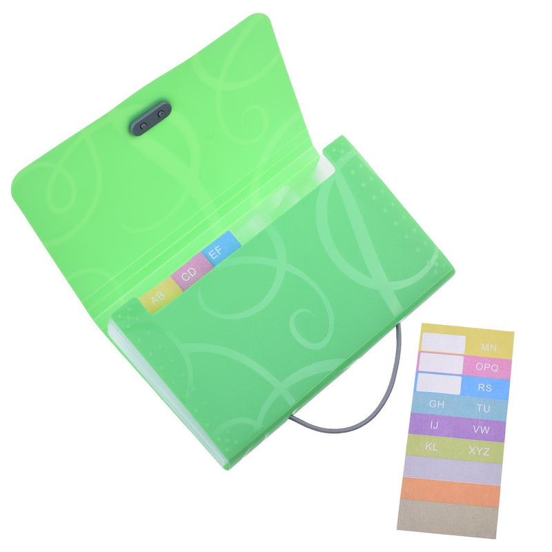  [AUSTRALIA] - Cosmos 13 Pockets Expanding Files Folder Small Expandable File Folder with Tabs Organizer for Receipts Coupons and Tickets (Green) Green