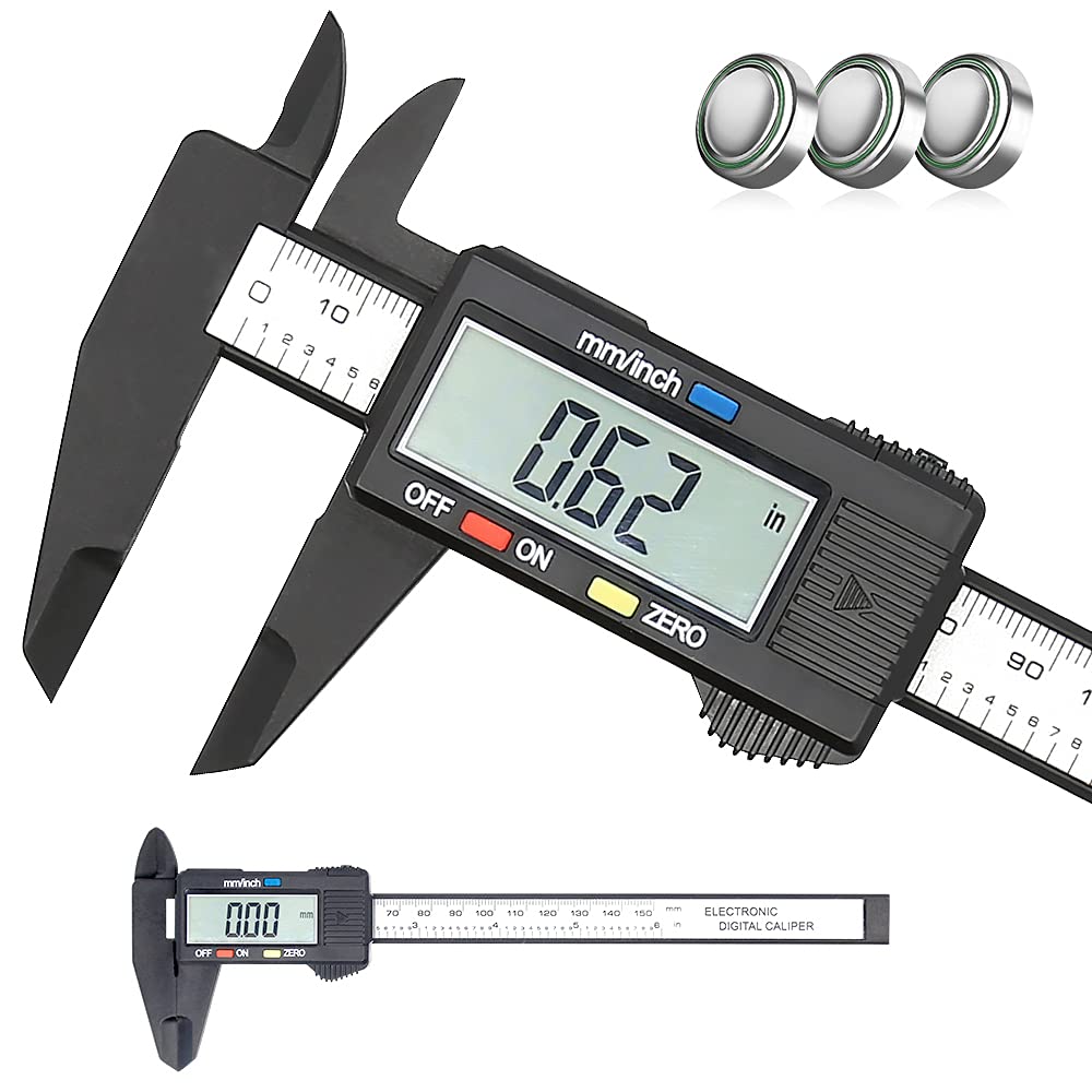  [AUSTRALIA] - Electronic Digital Caliper, Plastic Vernier Caliper, Caliper Measuring Tool with Inch/Millimeter Conversion, Extra Large LCD Screen, 0-6 Inch/0-150 mm, Auto Off Featured Micrometer Ruler