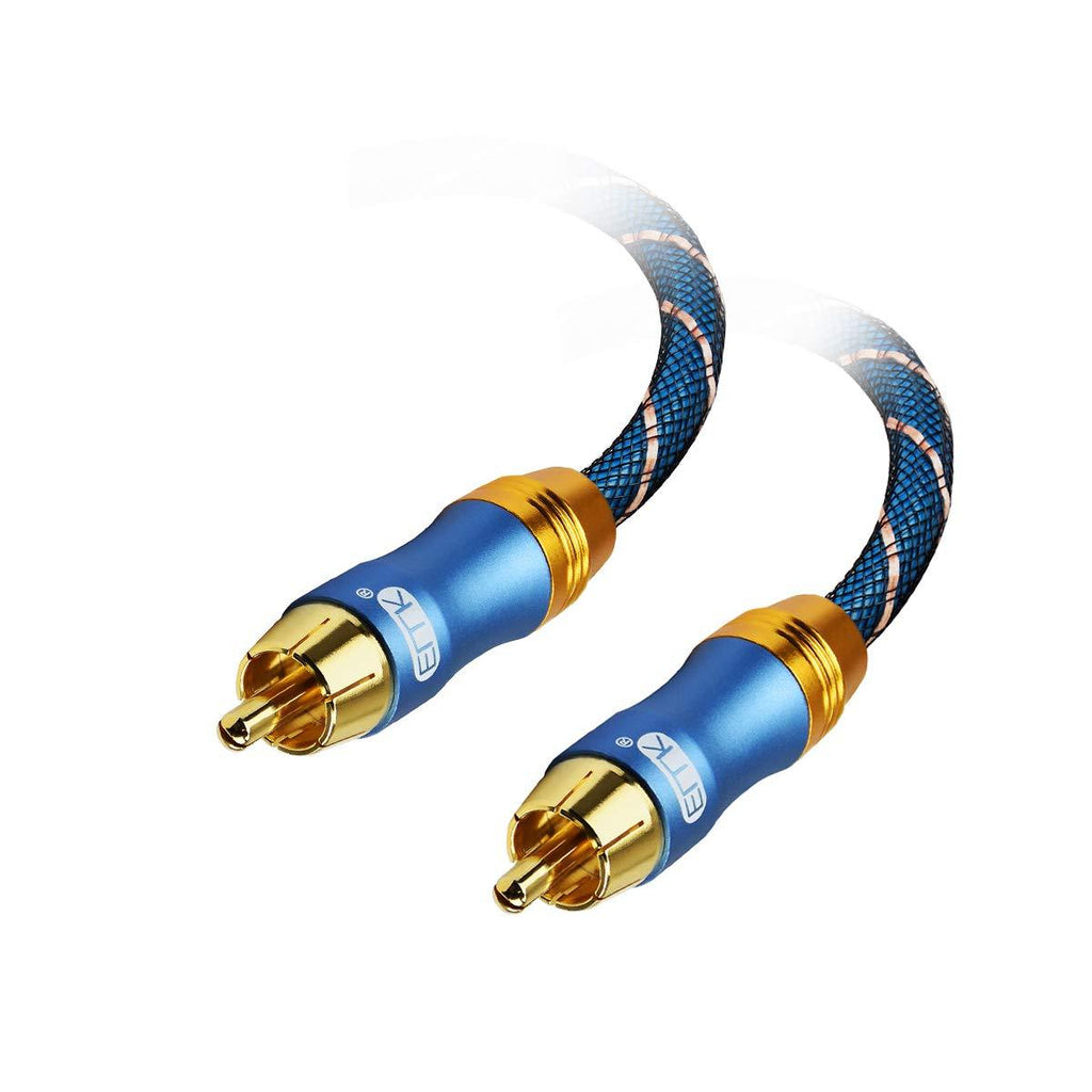 EMK Subwoofer Cable (3.3 ft/1m) -Digtal Coaxial/Subwoofer Cable Dual Shielded with Gold Plated RCA to RCA Connectors -Top Blue Series 3.3ft/1m - LeoForward Australia