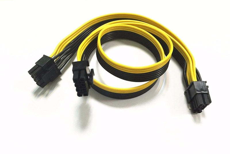  [AUSTRALIA] - PCI-e 8 Pin Male to Dual 8 Pin (6+2) Male PCI Express Power Adapter Cable for EVGA Modular Power Supply Cable for Graphics Video Card 8 pin Splitter 25+10 inches TeamProfitcom