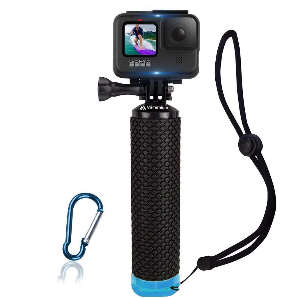  [AUSTRALIA] - Waterproof Floating Hand Grip Compatible with GoPro Hero 10 9 8 7 6 5 4 3+ 2 1 Session Black Silver Camera Handler & Handle Mount Accessories Kit for Water Sport and All Action Cameras (Blue) Blue