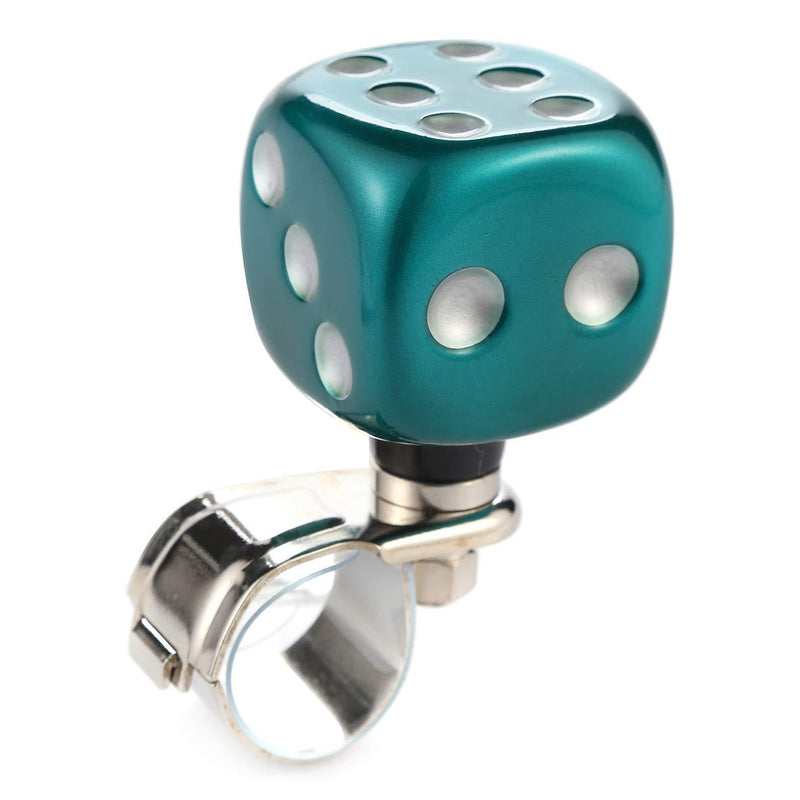  [AUSTRALIA] - Arenbel Steering Wheel Knob Dice Shape Suicide Spinner Power Handle Wheel Driving Knobs fit Most Universal Car Truck Tractor Boat, (Green, White) Green(White)