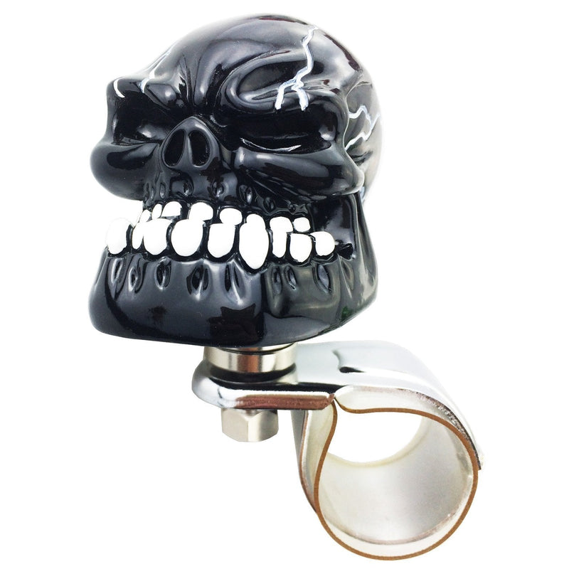  [AUSTRALIA] - Arenbel Suicide Knob for Steering Wheel Skull Spinner Power Handles Car Grip Knobs of Cool Style fit Most Vehicles Boat Truck Tractor, Black