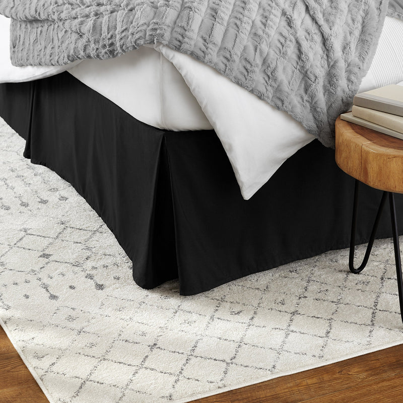 Amazon Basics Pleated Bed Skirt - Twin, Black - LeoForward Australia