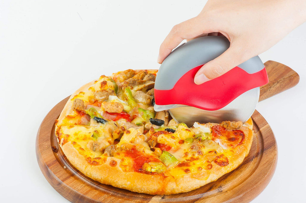 Pizza Cutter, Unique Wheel Design Comes Apart for Easy Cleaning, Super Sharp Stainless Steel Blade with Protective Guard, Best Grip to Cut Your Favorite Pizzas, by Jokari Gourmet - LeoForward Australia