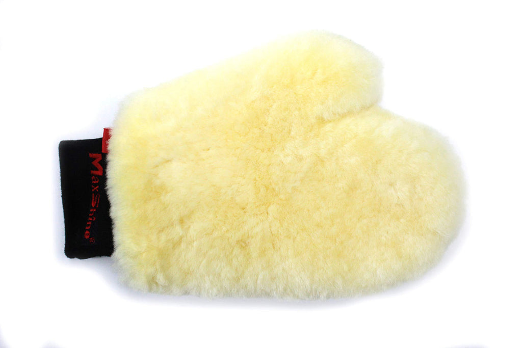  [AUSTRALIA] - Maxshine Premium Sheepskin Wool Wash Mitt Lambswool Car Wash Glove Soft Smooth Scratch & Lint Free Scrubber for Car Detailing