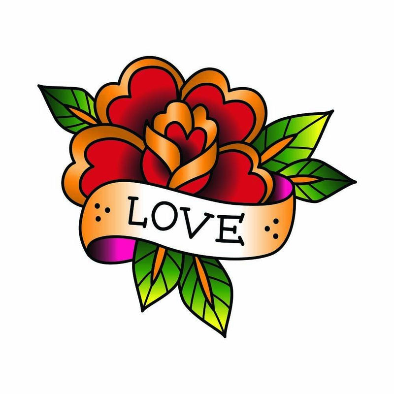 Rose Love Tattoo Art Design - Full Color Vinyl Decal Sticker for Instant Pot Instapot Pressure Cooker - LeoForward Australia