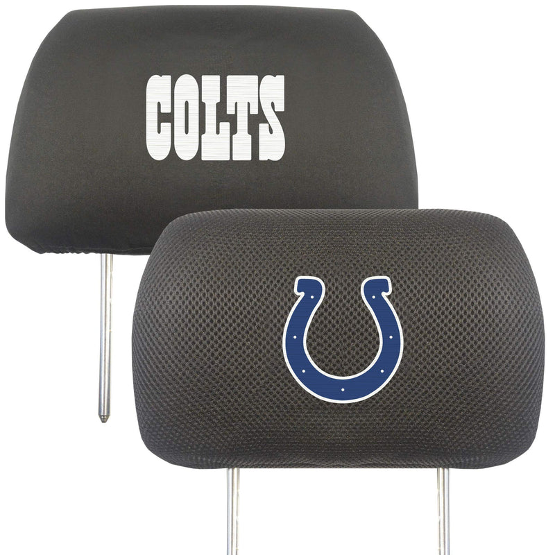 [AUSTRALIA] - FANMATS 12501 NFL - Indianapolis Colts Black Slip Over Embroidered Head Rest Cover Set, 2 Pack