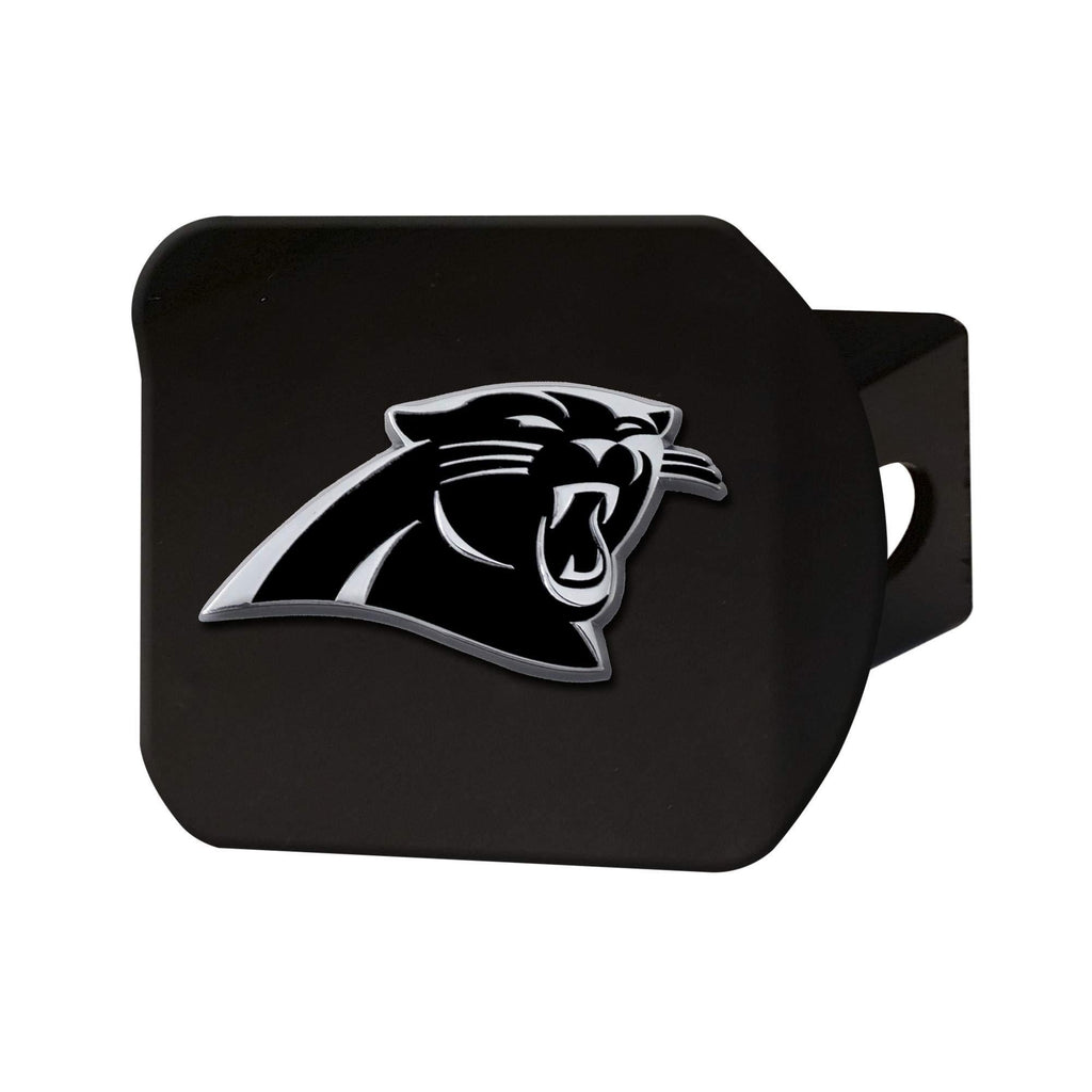  [AUSTRALIA] - FANMATS 21500 NFL - Carolina Panthers Black 2" Square Type III Metal Hitch Cover with 3D Chrome Emblem,2" Square Type III Hitch Cover