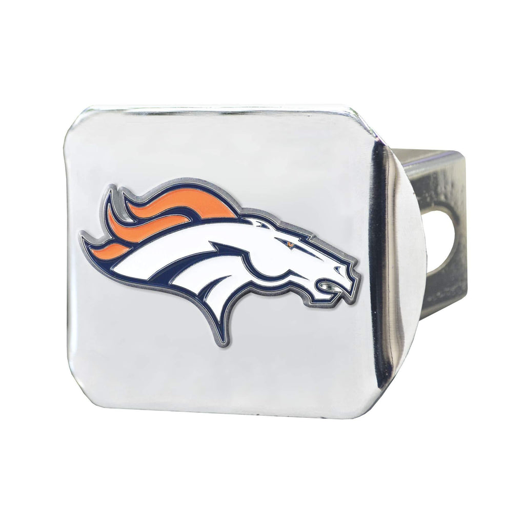  [AUSTRALIA] - FANMATS NFL Denver Broncos Metal Hitch Cover, Chrome, 2" Square Type III Hitch Cover