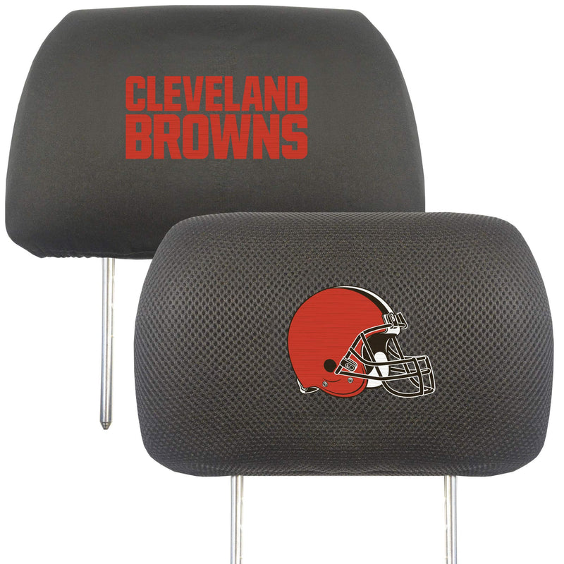  [AUSTRALIA] - FANMATS 12495 NFL - Cleveland Browns Black Slip Over Embroidered Head Rest Cover Set, 2 Pack