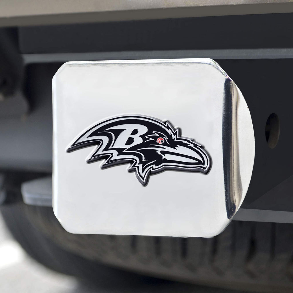  [AUSTRALIA] - FANMATS NFL Baltimore Ravens Metal Hitch Cover, Chrome, 2" Square Type III Hitch Cover