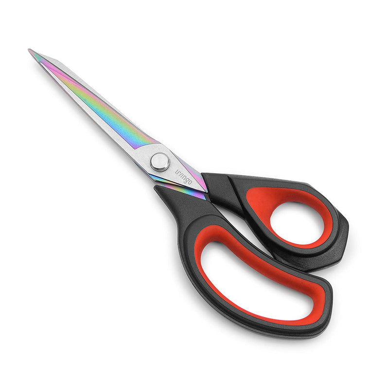  [AUSTRALIA] - LIVINGO Premium Tailor Scissors Heavy Duty Multi-Purpose Titanium Coating Forged Stainless Steel Sewing Fabric Leather Dressmaking Comfort Grip Shears Professional Crafting (9.5 INCH) Black/Red 9.5"