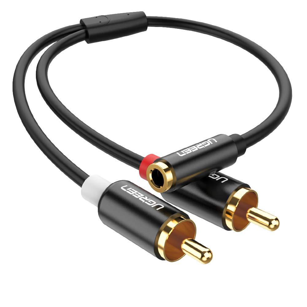 UGREEN 3.5mm Female to 2RCA Male Stereo Audio Cable Gold Plated for Smartphones MP3 Tablets Home Theater - LeoForward Australia
