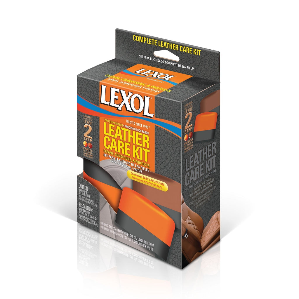  [AUSTRALIA] - Lexol Leather Conditioner and Cleaner, 2-Step Leather Care Sponge Kit, Use on Car Leather, Furniture, Shoes, Bags, and Accessories