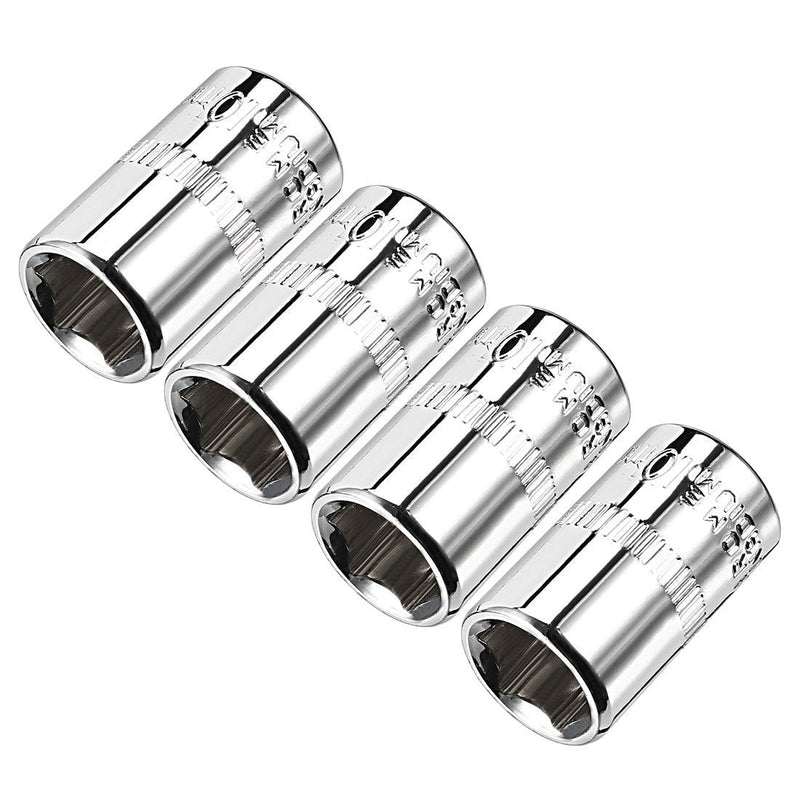  [AUSTRALIA] - uxcell 4 Pcs 1/4-Inch Drive 10mm 6-Point Shallow Socket, Metric, Cr-V