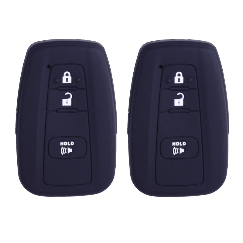  [AUSTRALIA] - 2Pcs XUHANG Sillicone key fob Skin key Cover Remote Case Protector Shell for 2016 2017 Toyota Prius 2018 2019 C-HR Smart Remote black 2black
