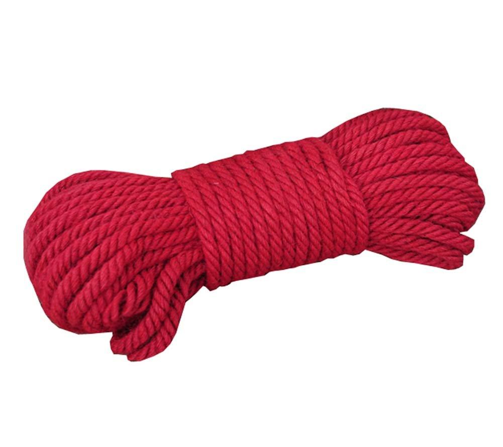  [AUSTRALIA] - DRAGON SONIC Red Jute Twine - 65 ft - 6mm Diameter - Eco-Friendly Natural Jute String Rope#A
