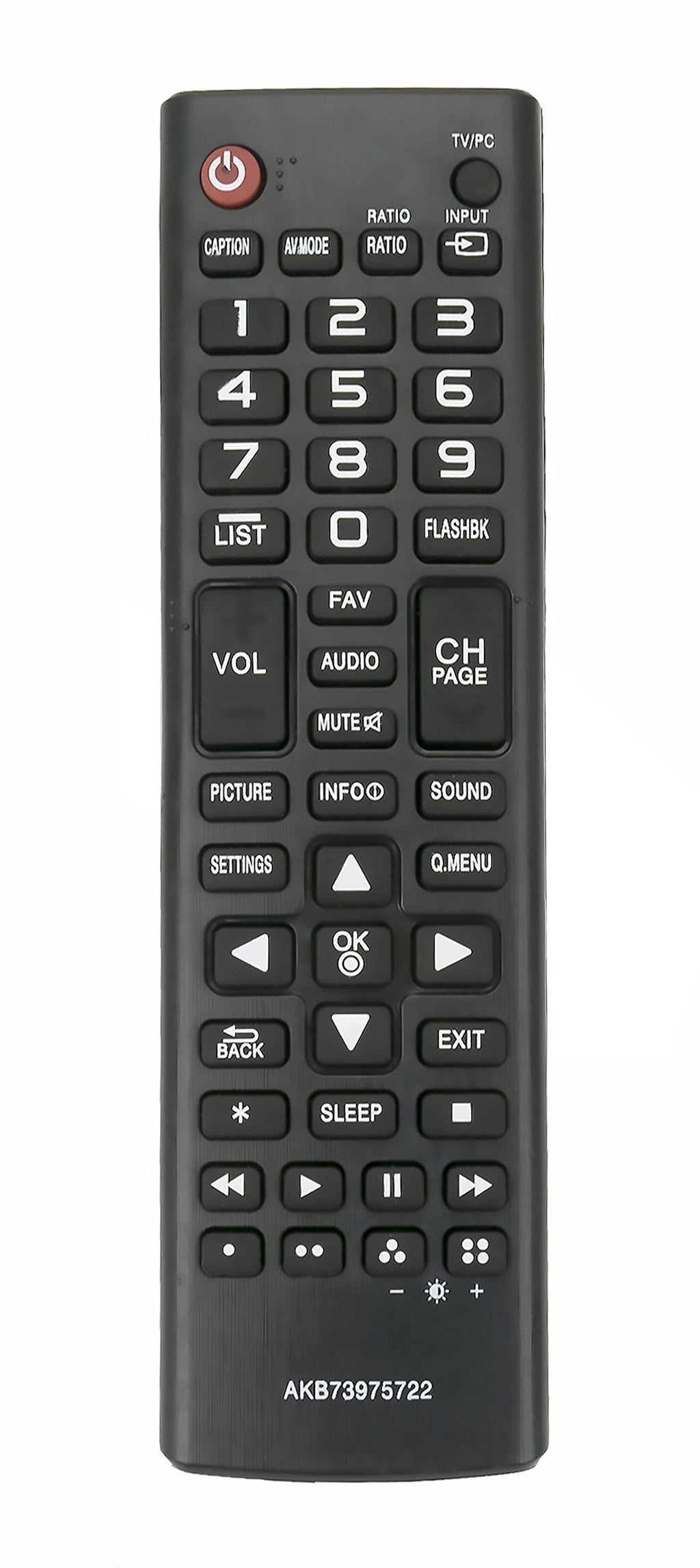 AKB73975722 Replace Remote fit for LG TV 22LB4510 22LB4510PU 22LB4510-PU 22LF4520 22LF4520WU 22LF4520-WU 22LH4530 22LH4530P 22LH4530-P 22LJ4540 22LJ4540PU 22LJ4540-PU 22LJ4540WU 22LJ4540-WU - LeoForward Australia