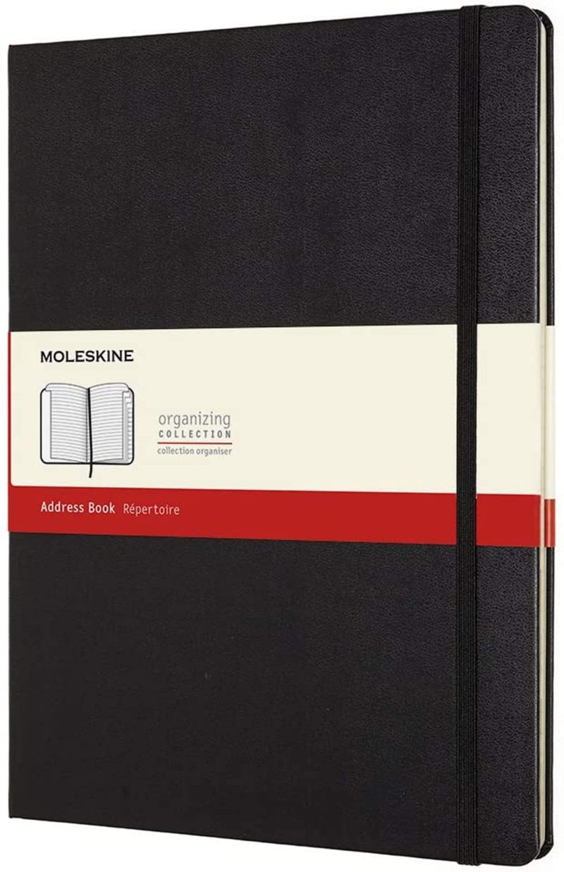 Moleskine PRO Address Book, Hard Cover, XL (7.5" x 9.5") Black, 192 Pages X-Large - LeoForward Australia