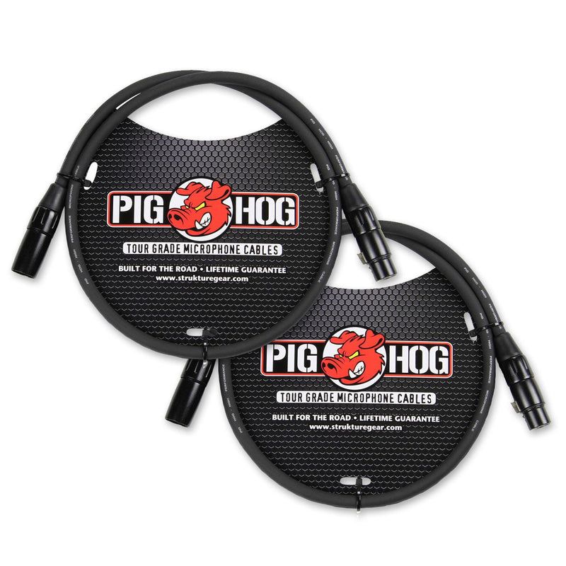  [AUSTRALIA] - Pig Hog PHM3 8mm Tour Grade Mic Cable, XLR 3ft - 2-pack
