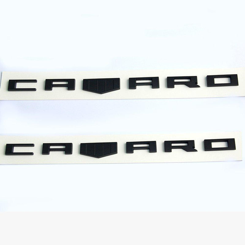  [AUSTRALIA] - Yoaoo 2x OEM Camaro Emblem Badges 3D Letter for Camaro Rs Ss Zl1 Z28 Chevy Redline Style Matte Black Black M(F)
