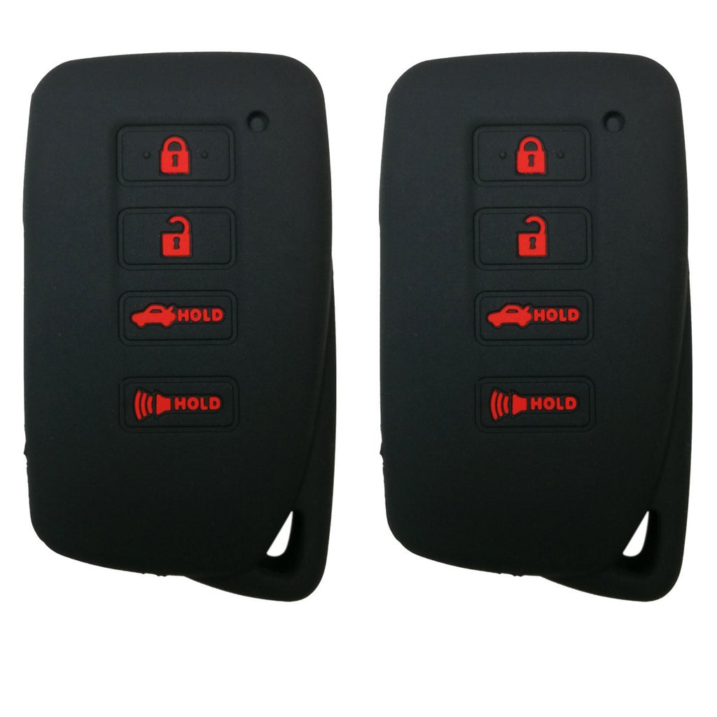 Coolbestda 2Pcs Rubber 4buttons Smart Key Fob Full Protector Remote Skin Cover Case Keyless Jacket for Lexus 2018 NX300h 2018-2013 ES350 GS350 2016-2013 GS300h GS450h Black 2Pcs Black - LeoForward Australia
