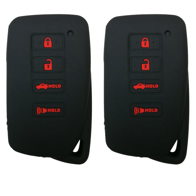 Coolbestda 2Pcs Rubber 4buttons Smart Key Fob Full Protector Remote Skin Cover Case Keyless Jacket for Lexus 2018 NX300h 2018-2013 ES350 GS350 2016-2013 GS300h GS450h Black 2Pcs Black - LeoForward Australia