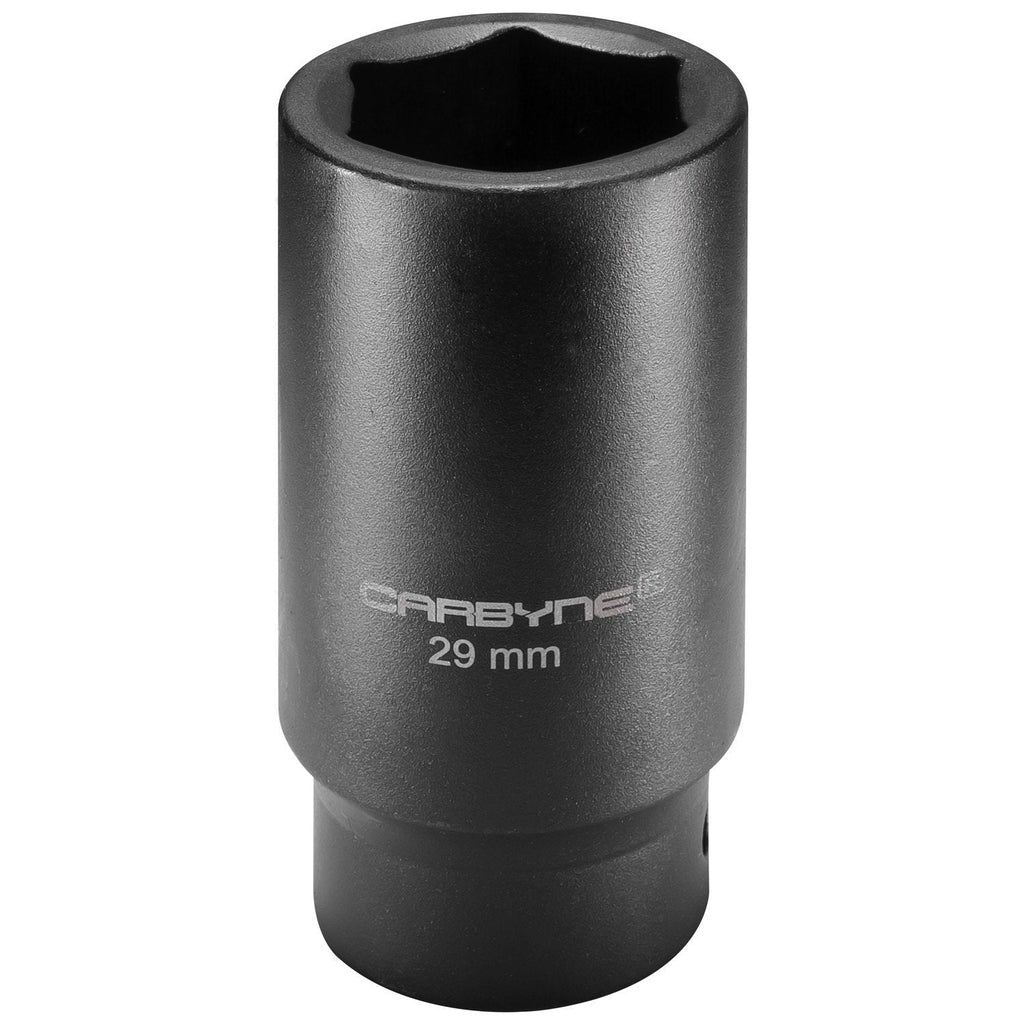  [AUSTRALIA] - CARBYNE 1/2-Inch Drive 29 mm Deep Impact Socket, 6-Point | Chrome Molybdenum Steel | Axle Nut Socket