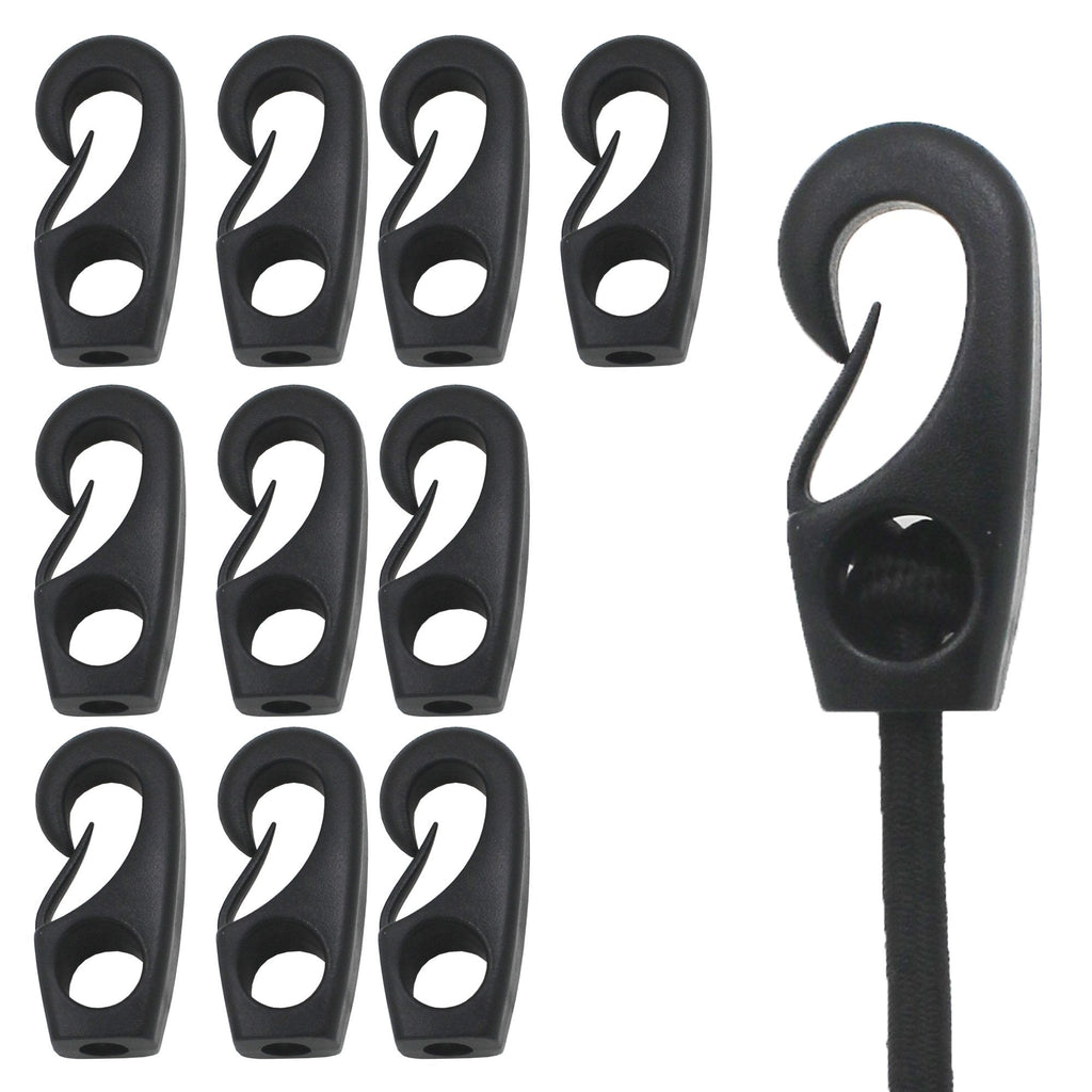  [AUSTRALIA] - YYST Kayak Cord Hook Nylon Bungee Hook for Shock Cords 3/16, 15/64,1/4, 9/32 (Pack of 10)