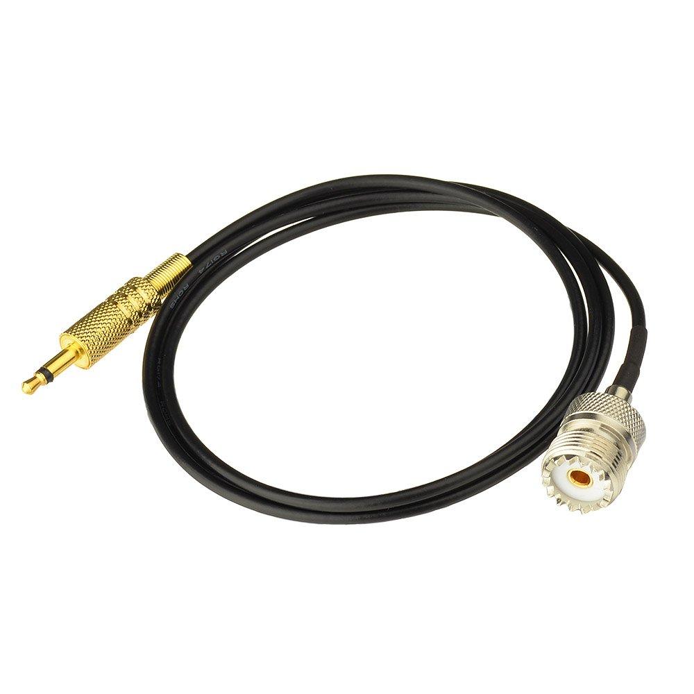 Eightwood UHF Female SO239 to 3.5mm Mono 1/8" TS Stereo Plug Adapter Antenna Extension Cable 3 feet - LeoForward Australia