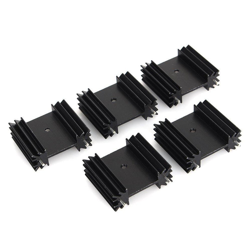 Easycargo To-220 Aluminium Heatsink 25x34x12mm,TO220 Heat Sink for Cooling MOSFET SCR Power Voltage Regulator ICS (25mmx34mmx12mm) (Anodized Black 5-Pack) Anodized Black 5-Pack - LeoForward Australia