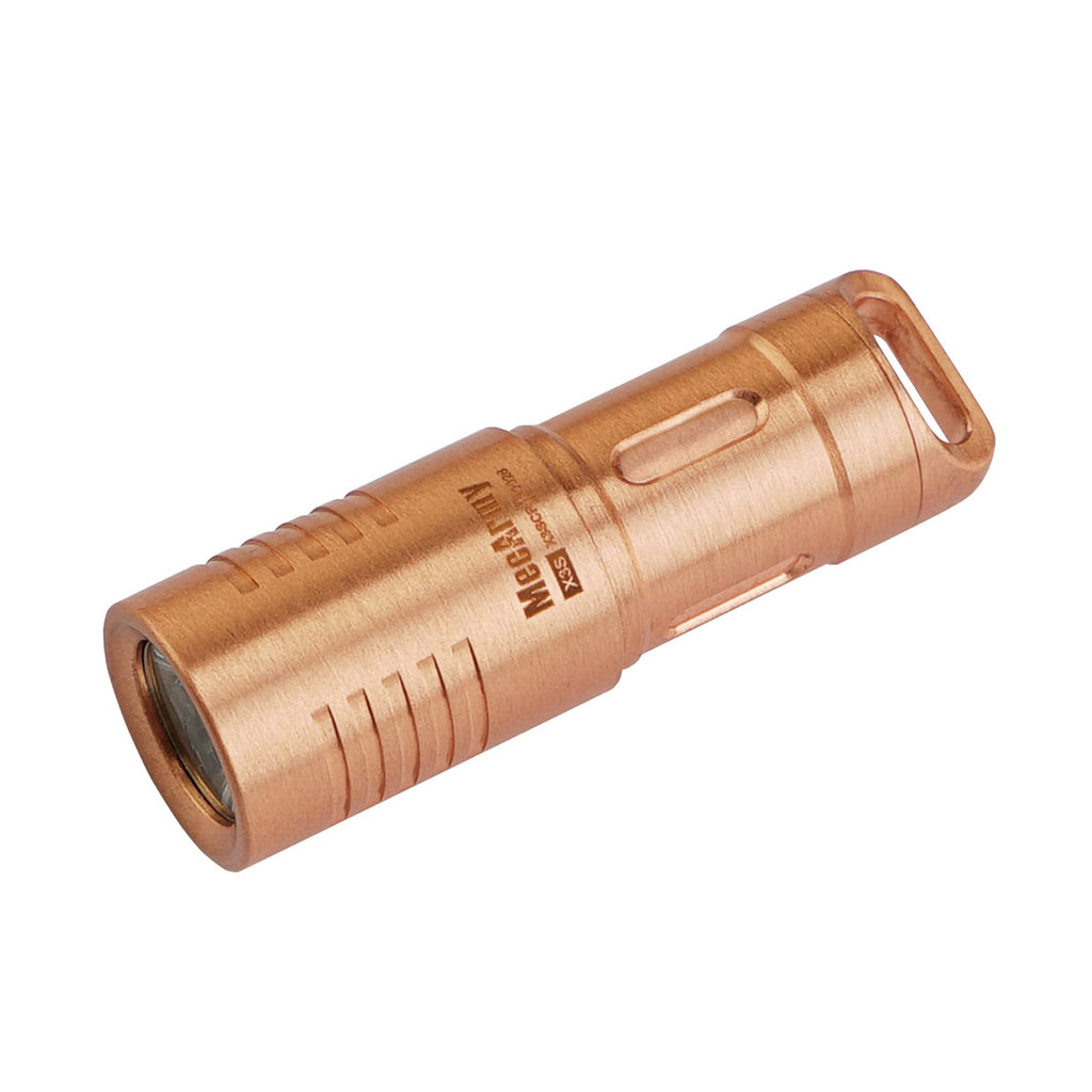 MecArmy X3S Copper/Brass Handheld Mini Keychain EDC Flashlight with Micro USB Charging | Portable Rechargeable Everyday Carry Keychain Torch|130 lumens Outdoor Waterproof Lamp (Copper) - LeoForward Australia