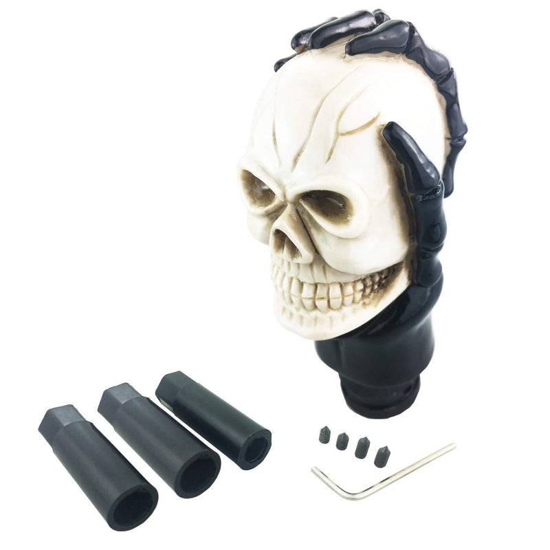  [AUSTRALIA] - Arenbel Gear Stick Shifter Skull Shift Lever Knob fit Universal Manual Automatic Transmission, Beige