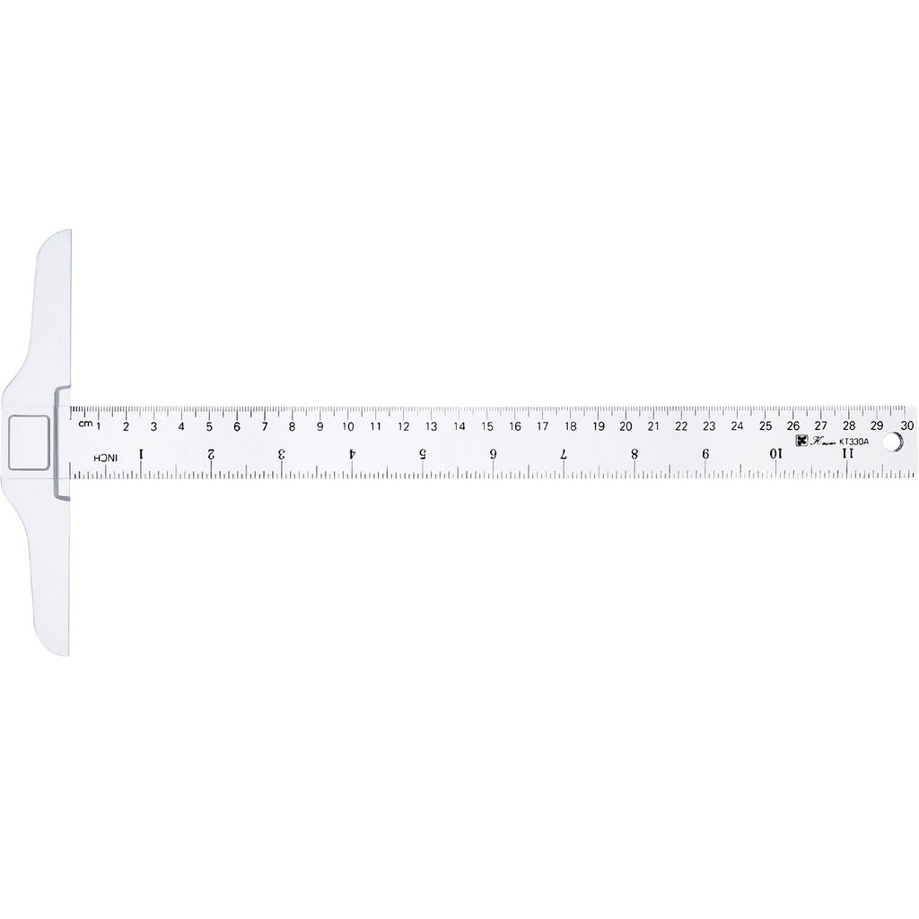  [AUSTRALIA] - Pangda 12 Inch/ 30 cm Junior T-Square Plastic Transparent T-Ruler for Drafting and General Layout Work (1) 1