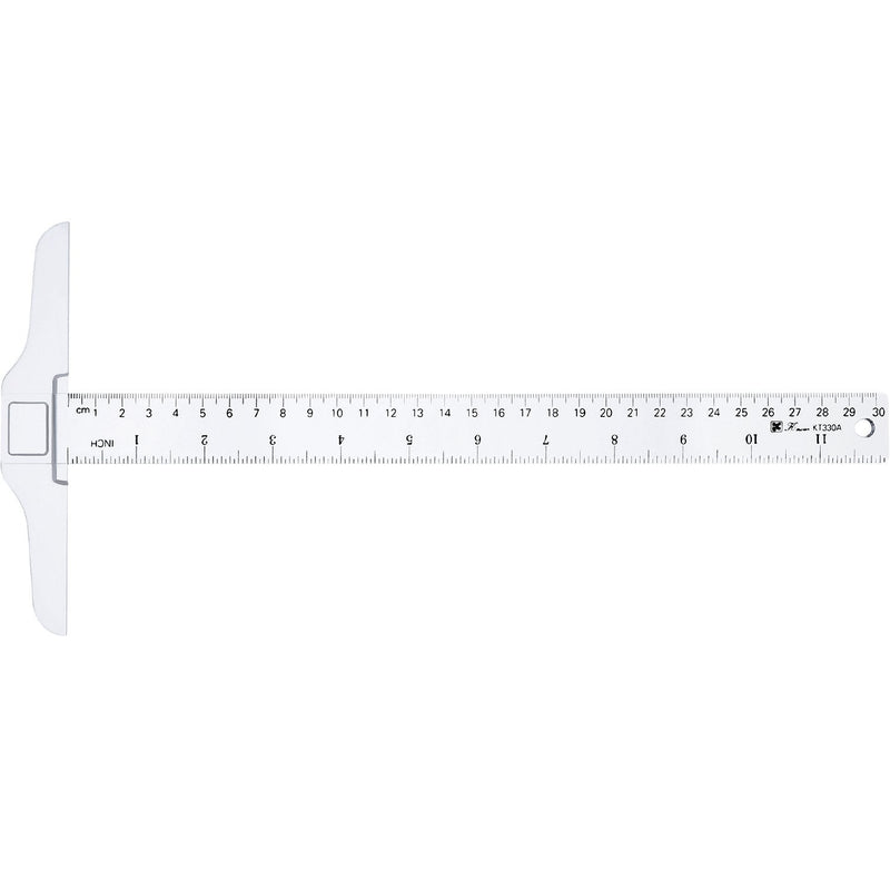  [AUSTRALIA] - Pangda 12 Inch/ 30 cm Junior T-Square Plastic Transparent T-Ruler for Drafting and General Layout Work (1) 1