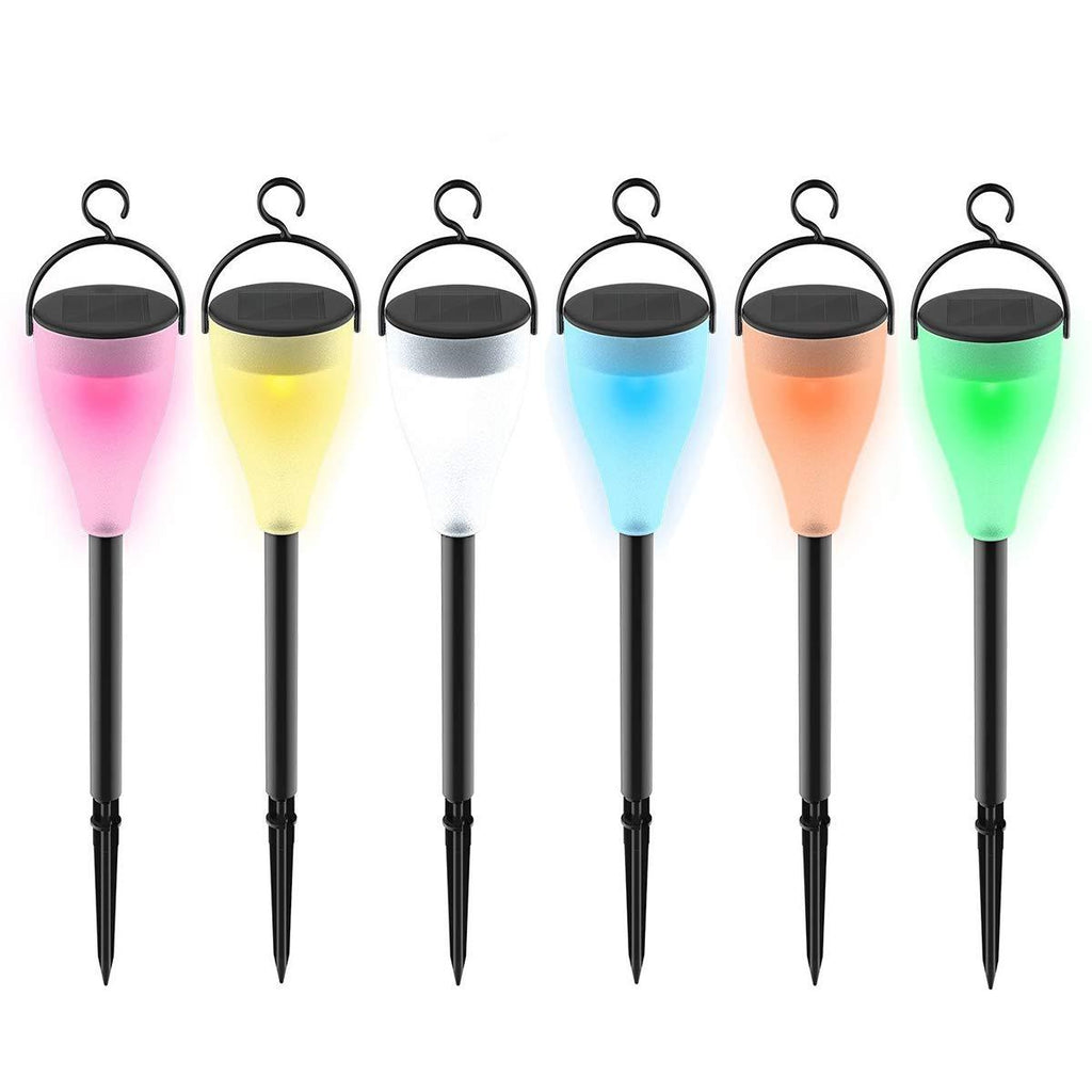 Solar Lights Outdoor Light Sensor Waterproof Lamp Color Changing,7 Colors and 3 Lighting Modes for Yard, Path, Lawn and Landscape (6pack) - LeoForward Australia