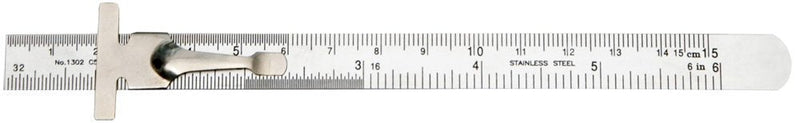  [AUSTRALIA] - Kristeel Shinwa Pocket Clip Rule 6" 150 mm Rigid English Metric Stainless Steel Machinist Engineer Ruler/Rule with Conversion Table