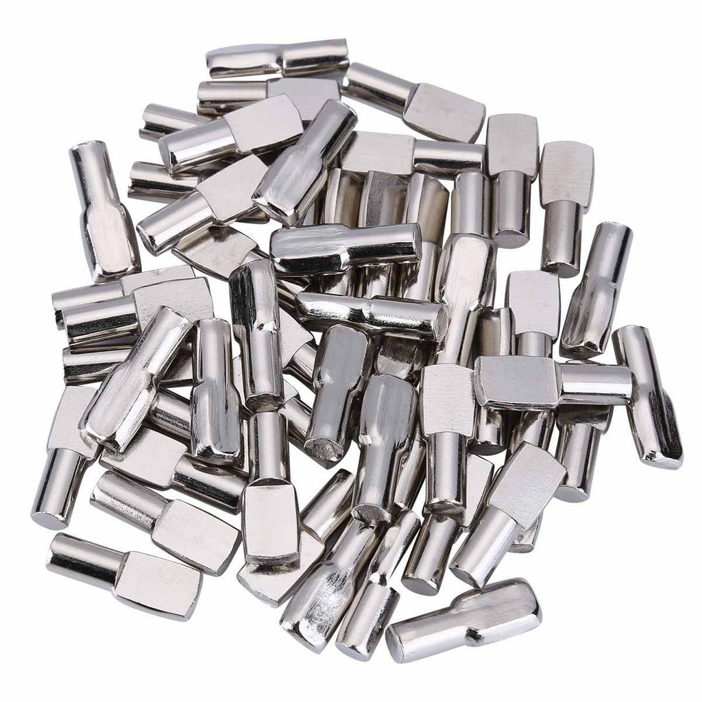  [AUSTRALIA] - 120 Packs Shelf Pins, 5mm Shelf Support Pegs Spoon Shape Cabinet Furniture Tbestmax 1Silver-120 pcs