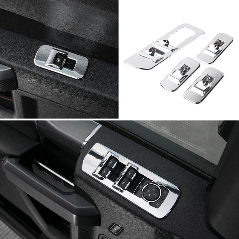  [AUSTRALIA] - Voodonala Chrome Window Lift Panel Cover Switches Cover Trim for 2015 2016 2017 2018 Ford F150 Accessories