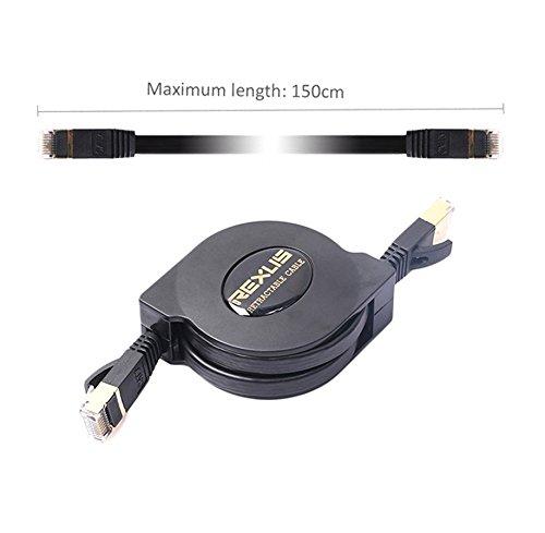 Premium Cat-7 10 Gigabit Ethernet Retractable Cable for Modem Router LAN Network Playstation Xbox, 1.5Meter (5 Ft) - LeoForward Australia
