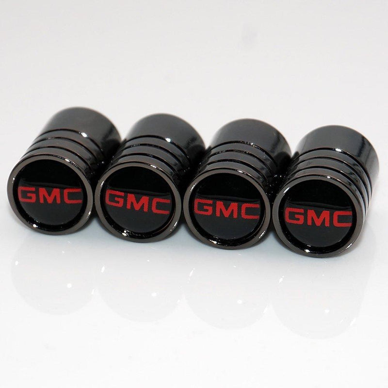 US85 GMC Logo Emblem Auto Car Wheel Tire Air Valve Caps Stem Cover Accessories Decoration Birthday Gift (Carbon Fiber) (Black Chrome) - LeoForward Australia