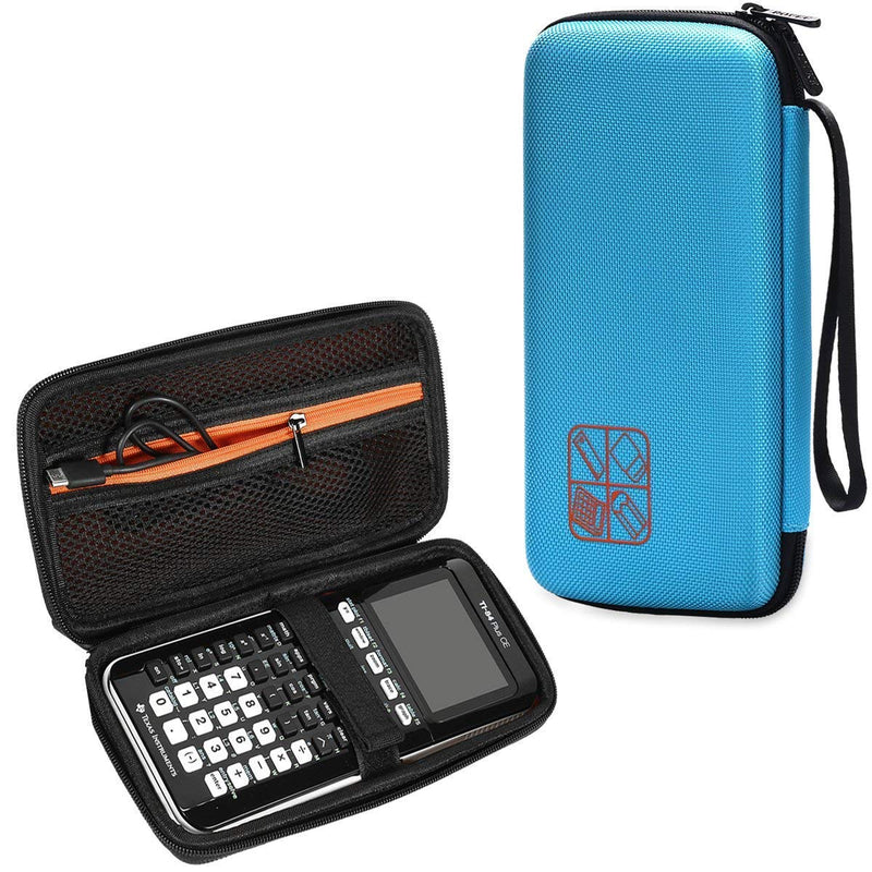  [AUSTRALIA] - BOVKE Hard Graphing Calculator Carrying Case Replacement for Texas Instruments TI-84 Plus CE/TI-83 Plus CE/Casio fx-9750GII, Extra Pocket for USB Cables, Manual, Pencil, Ruler and Other Items, Blue Blue_Hard EVA