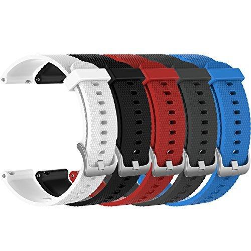 RuenTech Bands Compatible with Garmin Vivoactive 3, Vivoactive 3 Music, Vivomove HR, Vivomove Watch Band 20mm Quick Release Silicone Bands 5-Pack A - LeoForward Australia