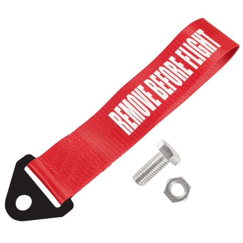  [AUSTRALIA] - Dorhea Racing Tow Strap Red High Strength Tow Strap Universal Cars Set Belt Nylon Strap Traction Rope Trailer Hook Compatible with Front Or Rear Bumper Towing Hooks Decorative Trailer Belt (Red)