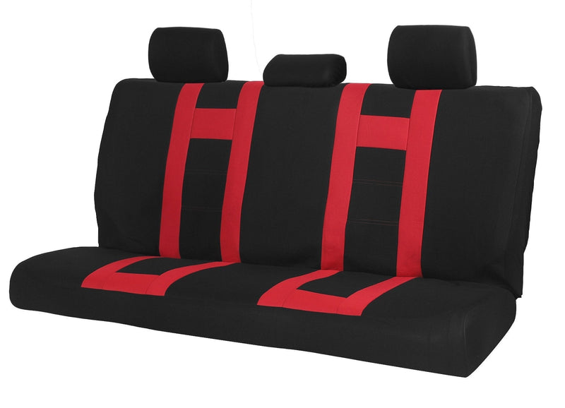  [AUSTRALIA] - KANGLIDA Universal Fit Full Set Car Seat Cover Flat Cloth Low Back Car Bench Seat Protect Fit Most Car Sedans,Trucks,SUV or Van Red