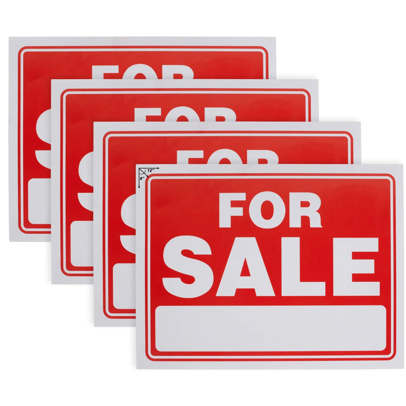  [AUSTRALIA] - Ram-Pro 9" X 12" Sale Sign for Car and Auto Sales - Rust Free Clear and Visible Text Long Lasting with A Space to Hand Write, (4 Pack)